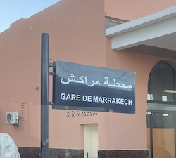 Sign at the Marrakech train station