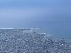 View of the Hassan II Mosque from the plane
