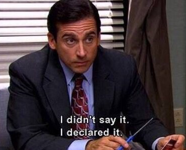 Michael Scott Declaring