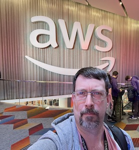 Selfie by the AWS Sign