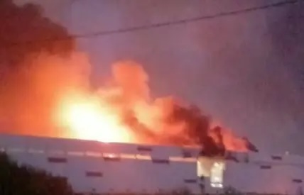 Wearhouse on fire